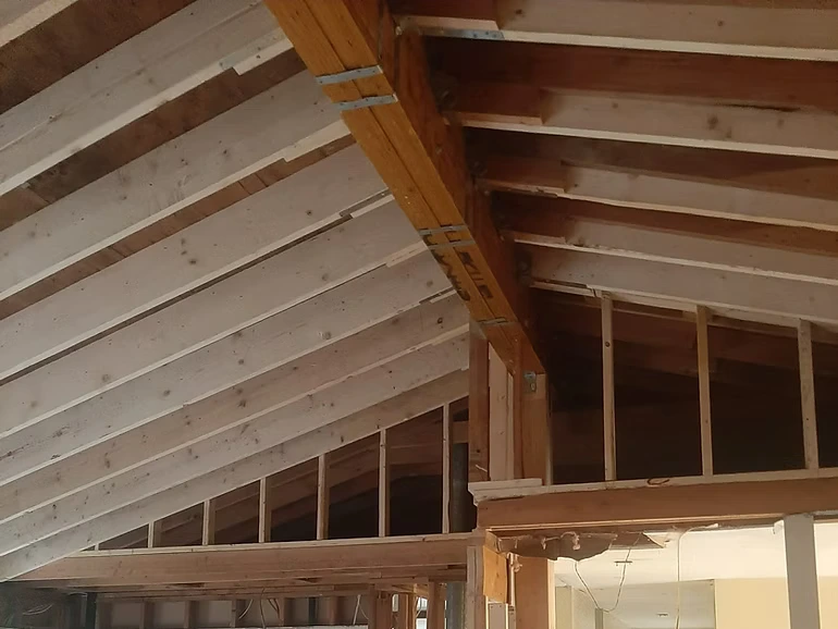 GUS project archive · vaulted-ceiling framing in Burnaby